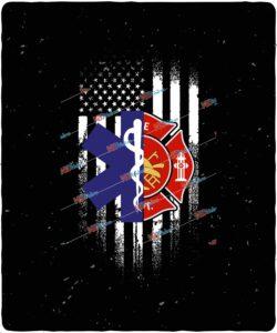 EMT Firefighter Shirt Firefighter EMT American Flag